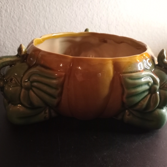 VTG Majolica Green Glazed Baby Elephant 3"x7" Planter. - Picture 2 of 7